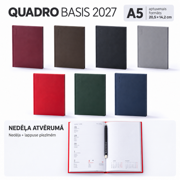 Plānotājs QUADRO Basis 2027, A5