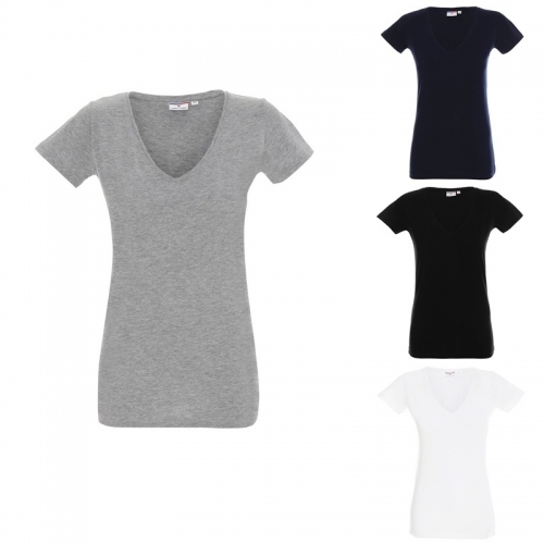 SIEVIEŠU T-KREKLS APDRUKAI - V-NECK