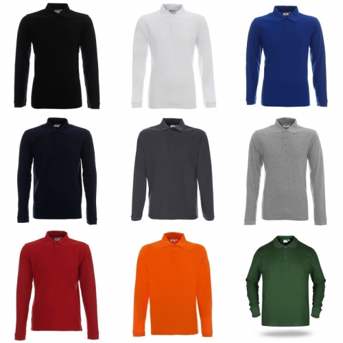 VĪRIEŠU POLO-KREKLS APDRUKAI - LONG COTTON