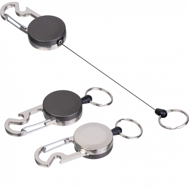 PEGGY retractable keyring with bottle opener