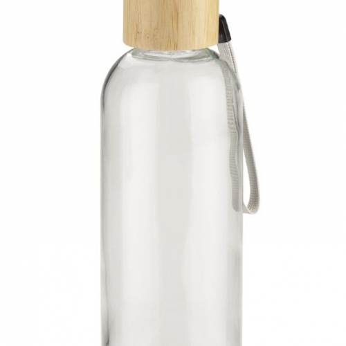 Stikla pudele VITRO 650 ml ar bambusa vāku ar apdruku (cena bez logo)