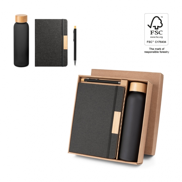 SCLIAR notebook, pen and bottle gift set