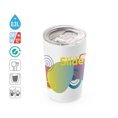 Termokrūze sublimācijai SLIDER, 380 ml ar apdruku (cena bez logo)