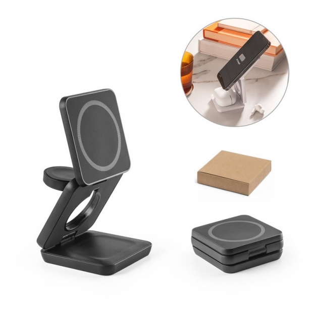 Super fast 15W 3-in-1 magnetic wireless chargers with imprint (price without logo)