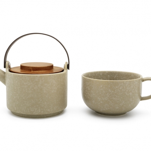 Tea for One Umea, balts, ar bambusa vāku