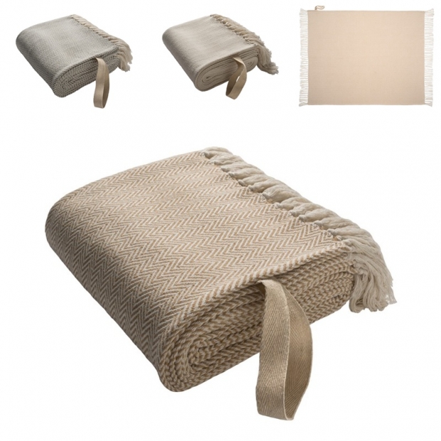 Fringed blanket with imprint (price without logo)