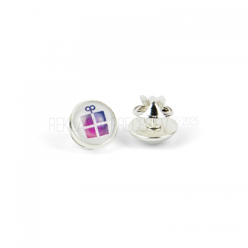 Metāla nozīmīte ar logo druku ø14 mm