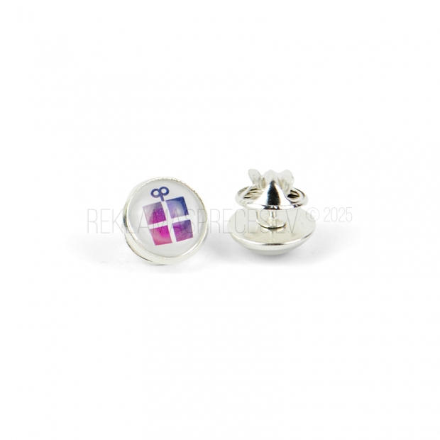 Metāla nozīmīte ar logo druku ø14 mm