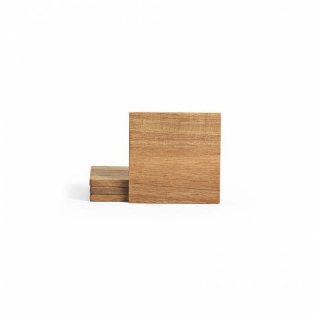 Velazquez acacia wood coaster set (4 pcs) for branding (price without printing)