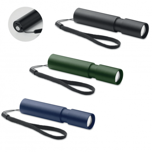 Aluminium rechargeable torch with print (price without printing)
