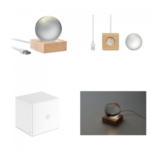 Stikla bumba ar LED gaismu ar logo (cena bez logo)