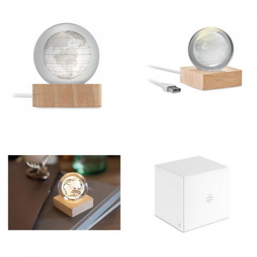 Stikla bumba ar LED gaismu ar logo (cena bez logo)