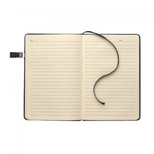 A5 notebooks with 16GB USB stick with imprint (price without logo)