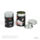 Tea in a metal box with custom design print