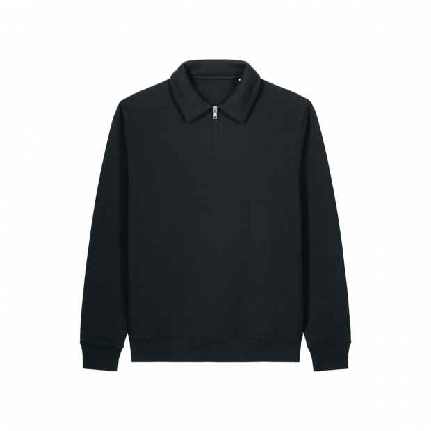 Stanley/Stella Proper — unisex polo džemperis su užtrauktuku, 280 g/m² — vaizdas iš priekio