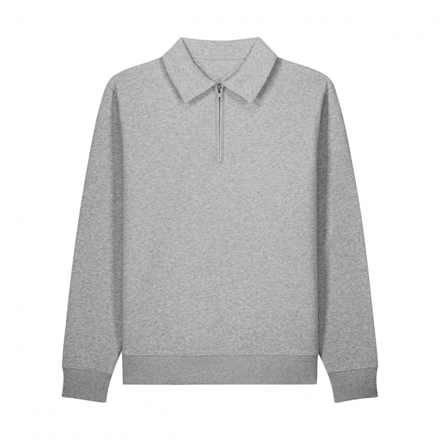 Stanley/Stella Proper — unisex polo džemperis su užtrauktuku, 280 g/m² — vaizdas iš priekio