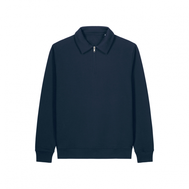 Stanley/Stella Proper — unisex polo džemperis su užtrauktuku, 280 g/m² — vaizdas iš priekio