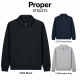 Stanley/Stella Proper — unisex polo džemperis su užtrauktuku, 280 g/m² — vaizdas iš priekio