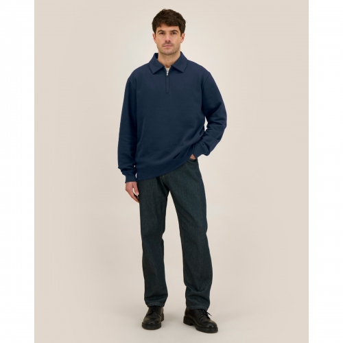 Proper — unisex polo džemperis ar rāvējslēdzēju, 280 g/m²