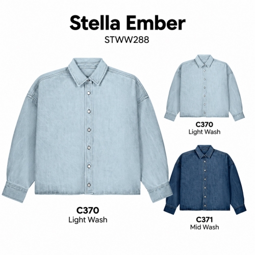 Stella Ember — женская джинсовая рубашка-куртка, 440 g/m²