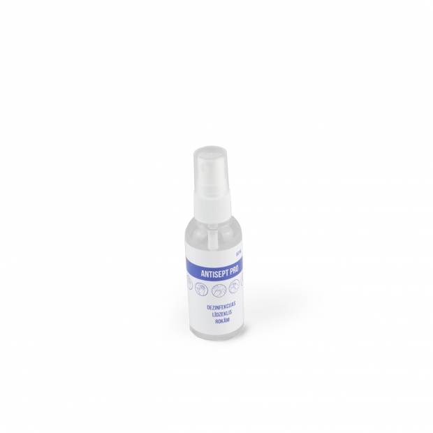 Dezinfekcijas līdzekļi rokām 50 ml ar smidzinātāju ar apdruku