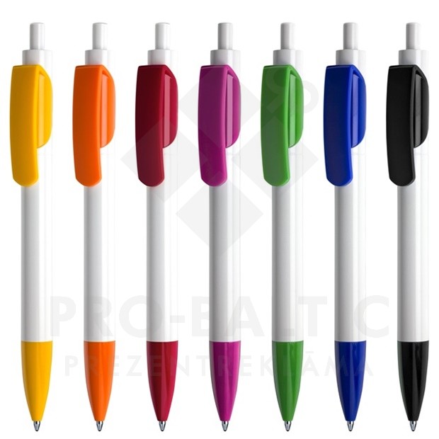 Pen with logo Tris White