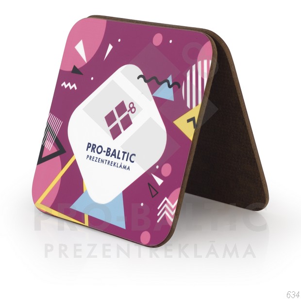 MDF wooden cups pads set 6psc. with full color print 8,5x8,5cm